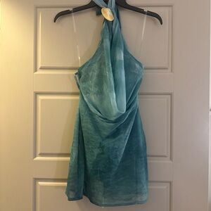 Peppermayo Teal Sheer Dress